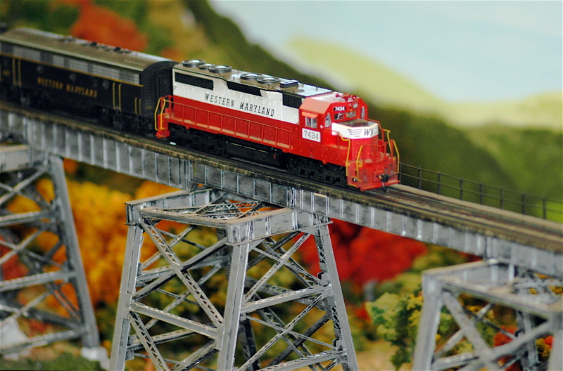 Fall Viaduct Scene on WMRRHS Layout.JPG